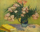 Book Paintings - Vase with Oleanders and Books by Vincent van Gogh
